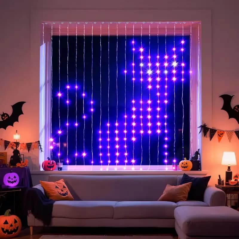 5V APP Smart Curtain Fairy Lights, RGB DIY Pattern Hanging Ambient Lights for Bedroom, Wedding, Holiday Party