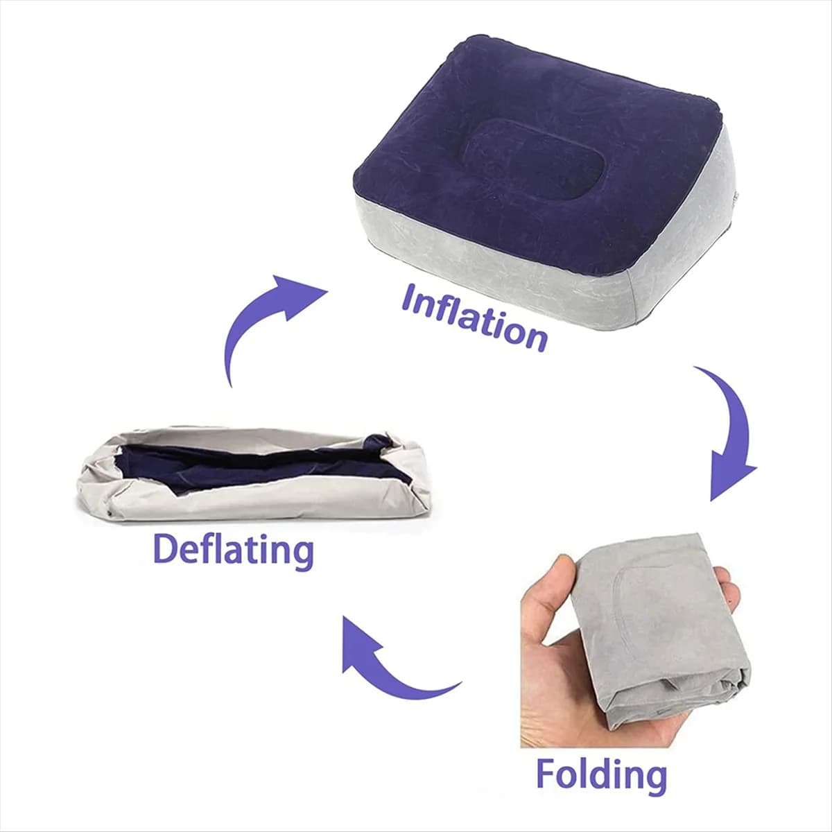 ABFW Cuscino gonfiabile per piedi in PVC, cuscino per floccaggio da viaggio Cuscino per rilassamento Cuscino per massaggio ai piedi all'aperto