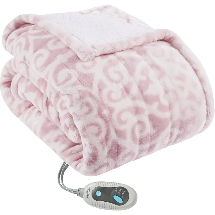 Beautyrest Poncho elettrico indossabile Coperta avvolgente Sherpa ultra morbida e pile berbero riscaldato Certificato UL e Oeko-TEX 3 H