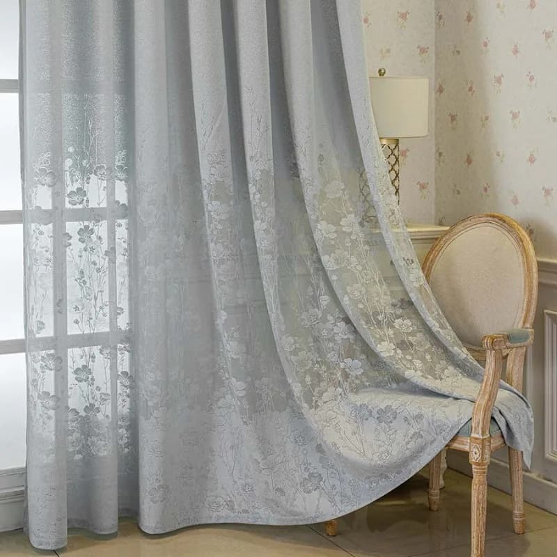 Tende in Tulle Ricamate di Lusso Europee per Soggiorno, Sala da Pranzo, Camera da Letto, Misura Personalizzata, Decorazione Jacquard per Matrimoni, Divisorio