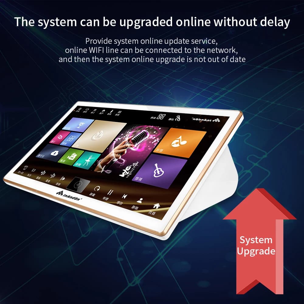 6T Touch Screen da 18,5" Tre in uno Sistema Karaoke portatile InAndOn KTV Karaoke Macchina da canto Lettore Karaoke Platino