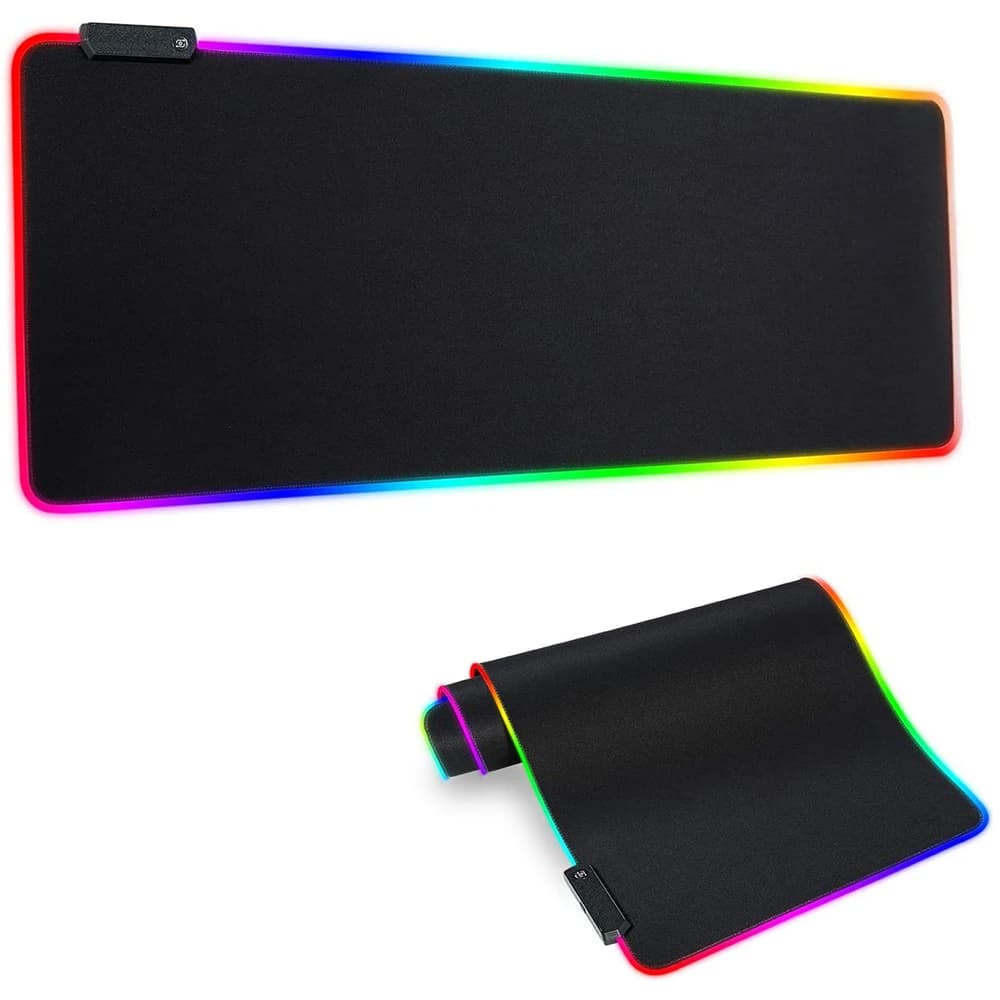 Tappetino per mouse da gioco RGB - Tappetino per mouse LED esteso di grandi dimensioni con 14 modalità di illuminazione, tappetino per mouse con base in gomma antiscivolo per giocatori