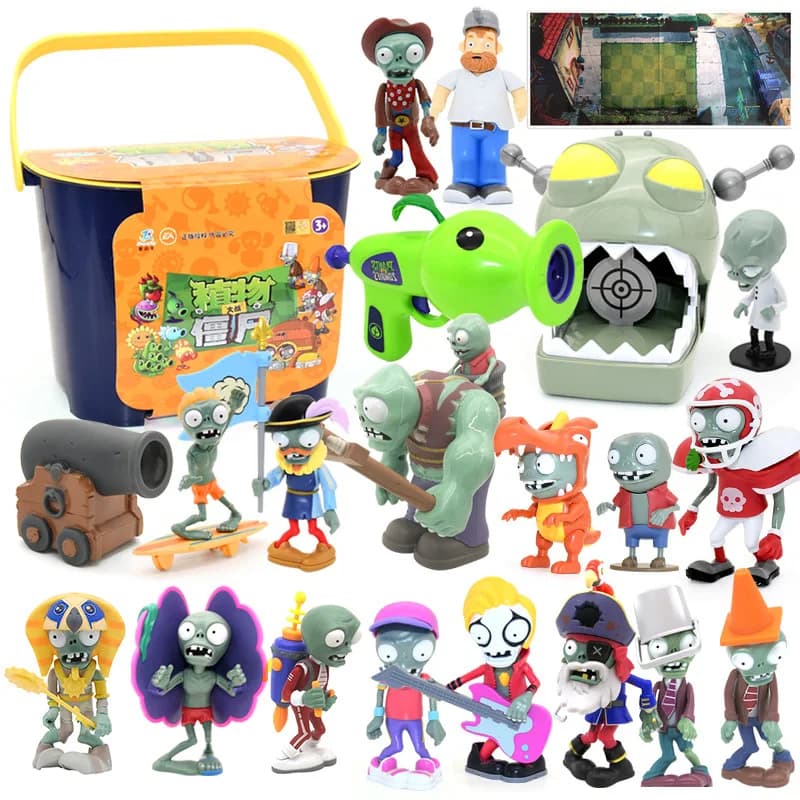 18 pezzi di piante di ruolo contro Zombies 2 Pvz Toys Set completo Regali di compleanno per ragazzi Sparatutto per piselli Bambole per bambini Action Figure Modello presente