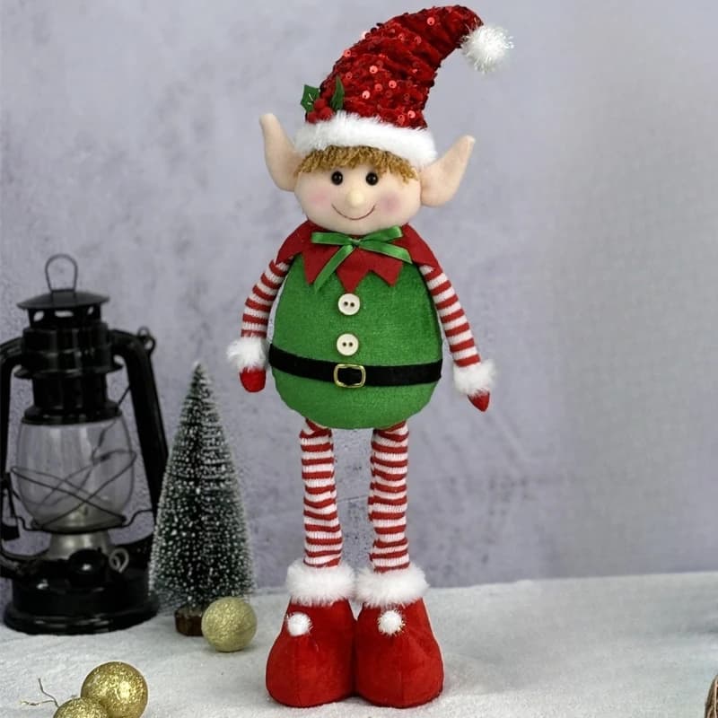 Gambe telescopiche di Natale Ornamenti per bambole da elfo Regali per bambini Decorazione per la casa Ornamenti per bambole da elfo