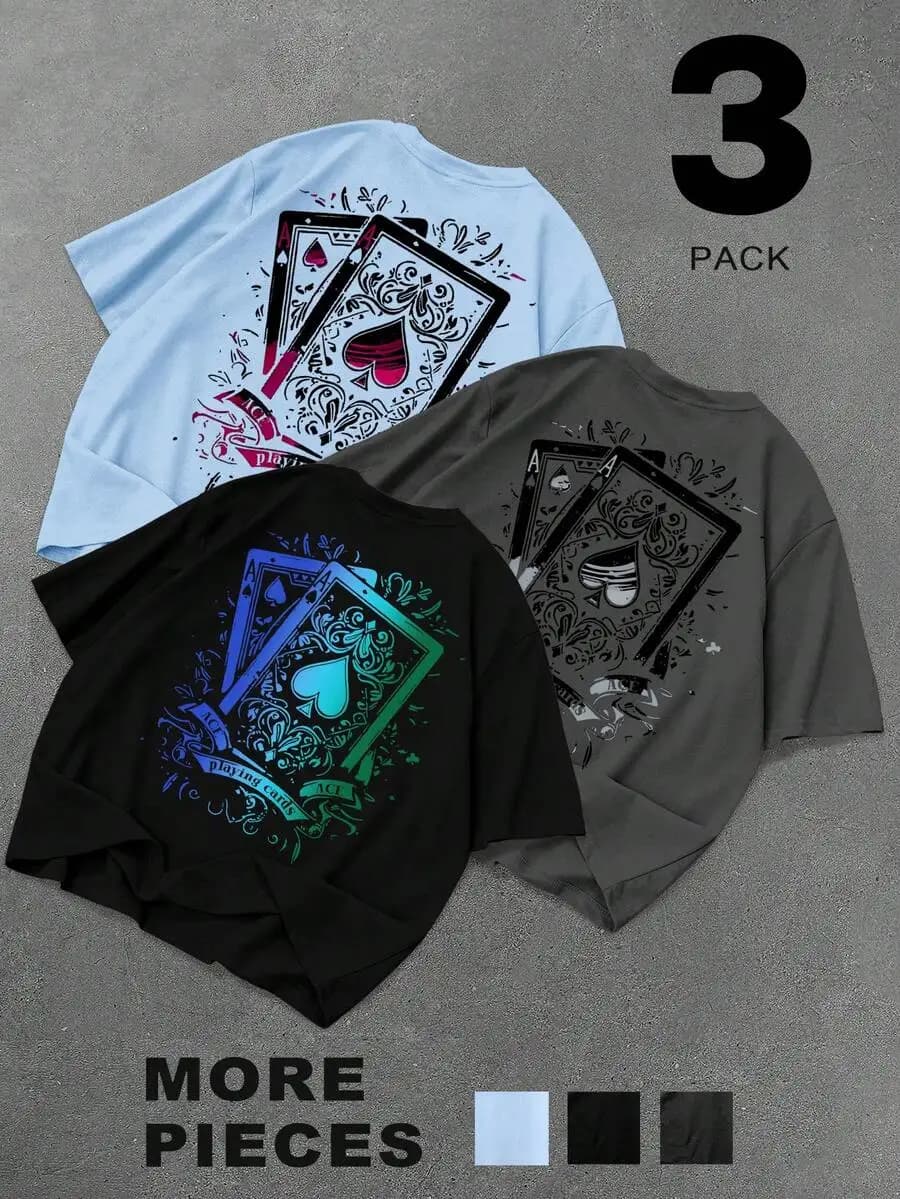Oversized Graphic Short Sleeve T-Shirt Loose Fit Round Neck Casual Streetwear Tee