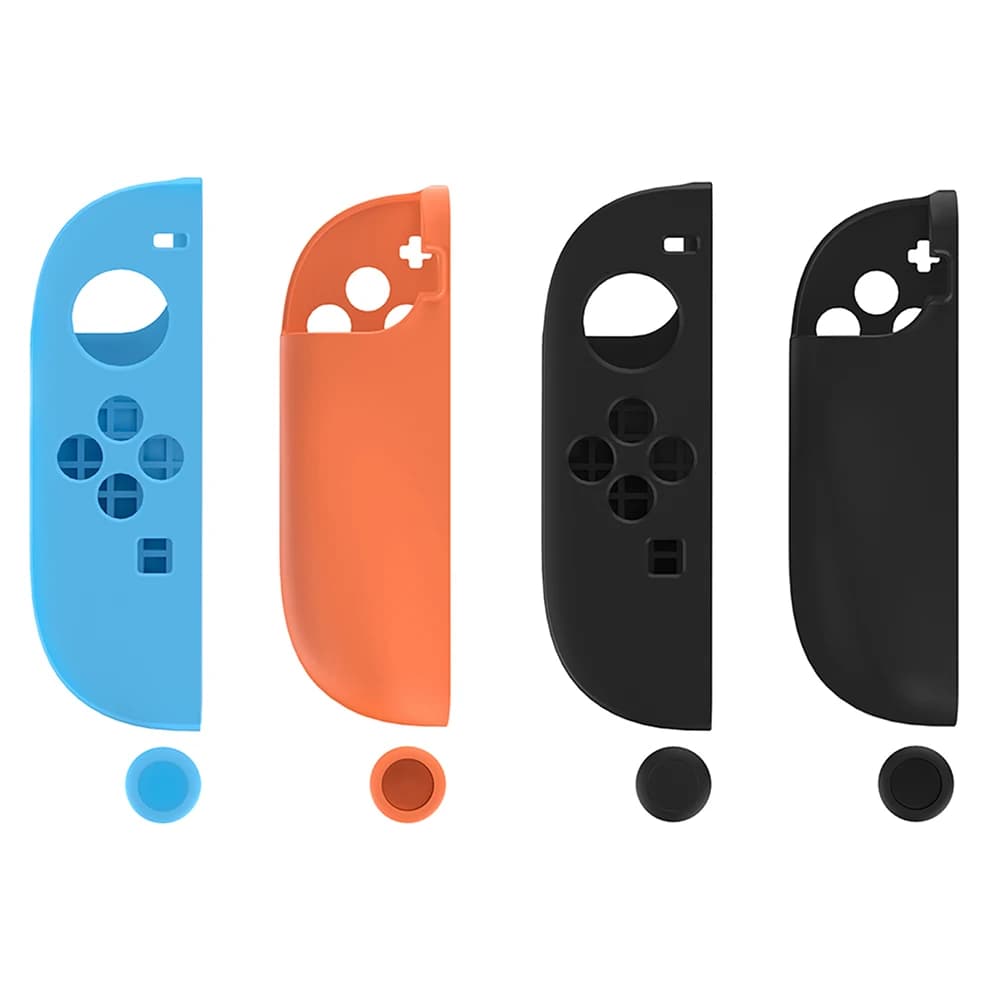 Custodia in silicone per NS Switch Custodia protettiva con 2 maniglie per Joy-con Maniglia Sostituzione guscio antiscivolo con 2 cappucci per levette