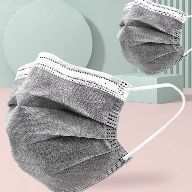 50pcs Disposable Face Cover with Multi-layer Barrier Ear-loop Protective Cover for Shopping Trips Outdoor Multi-layer Protective