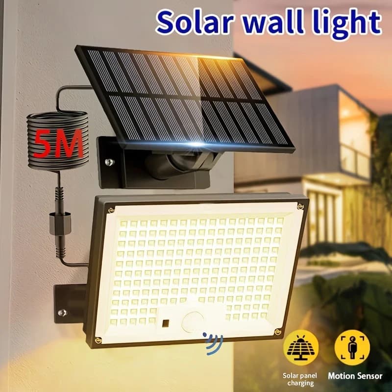 400LED Solar Lights Outdoor Waterproof Solar Flood Lights 3 Modes Motion Sensor Outdoor Light for Garden Garage, Patio Pathway