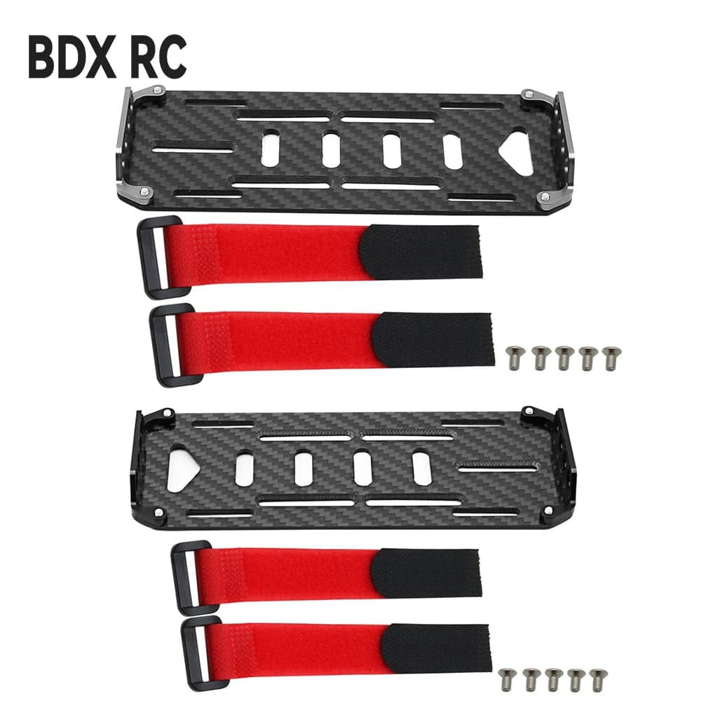 Piastra di montaggio batteria in fibra di carbonio nera per auto RC scala 1:10 auto cingolate RC Axial SCX10 CC01 F350 D90 RC4WD modello giocattolo parte