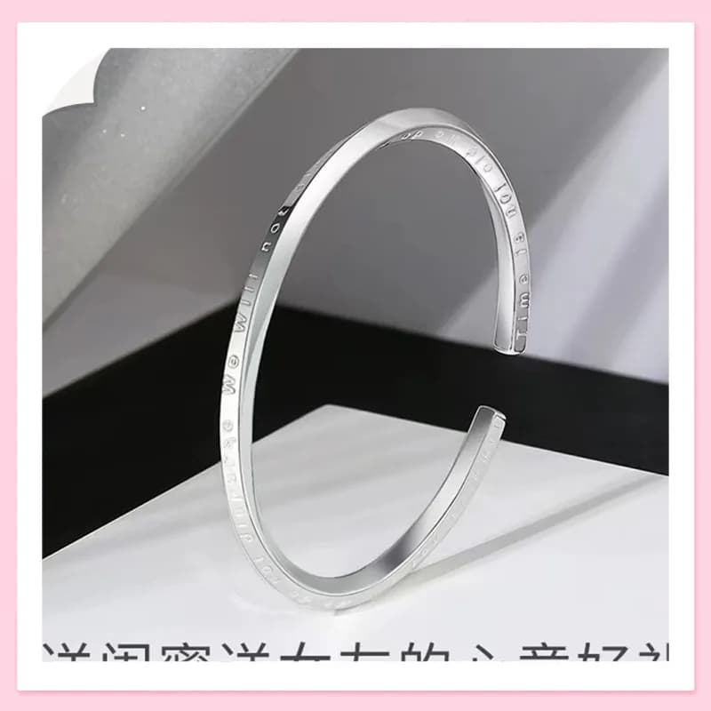 Bracciale in Argento con Anello Mobius, Anello Semplice Apribile in Argento, Design di Nicchia Lusso Leggero, Regalo di Compleanno per Fidanzata, Madre