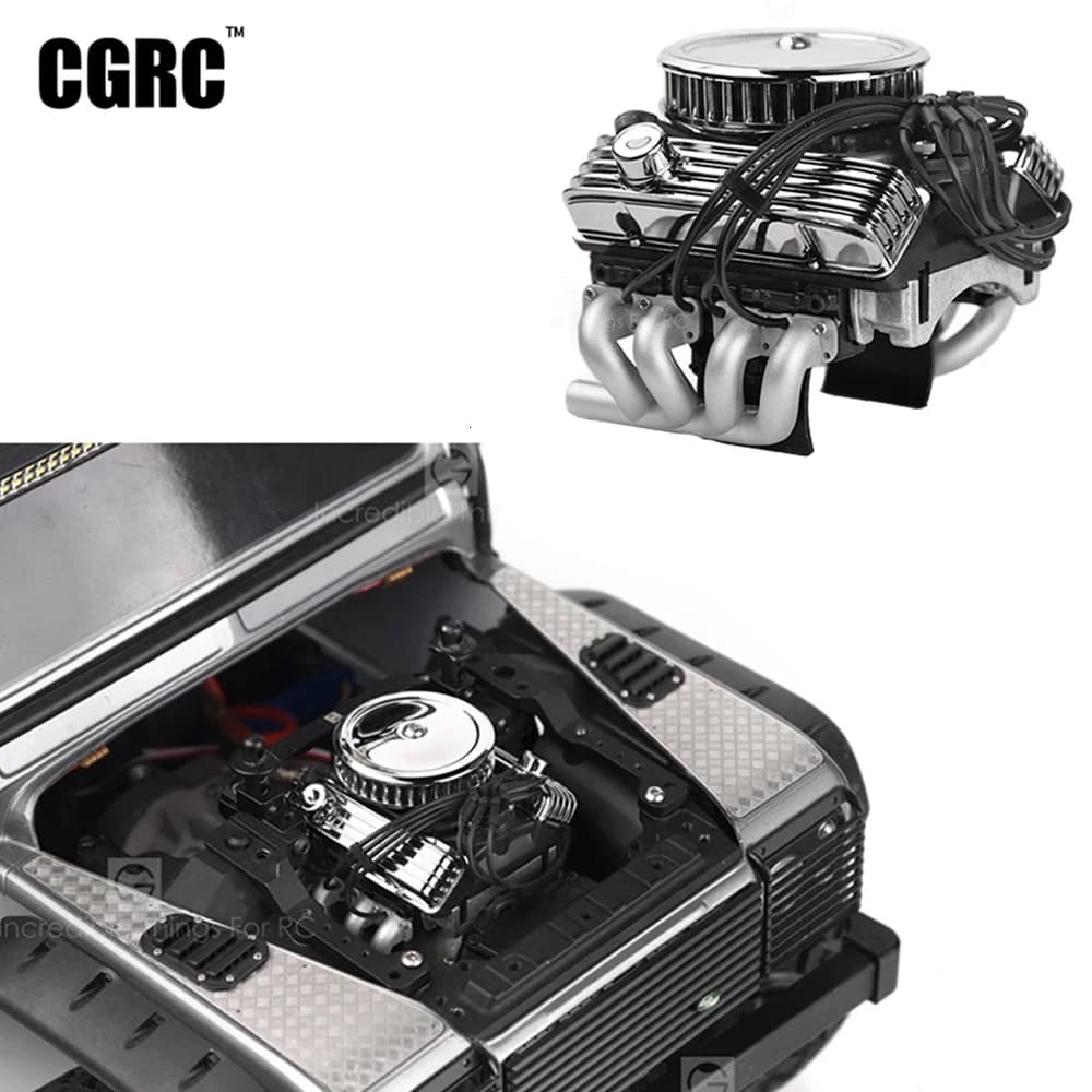 Classic V8 F82 Simulated Engine Motor Fan Radiator For 1/10 RC Crawler Car Traxxas TRX4 SCX10 Rc4wd D90 VS4 Upgrade