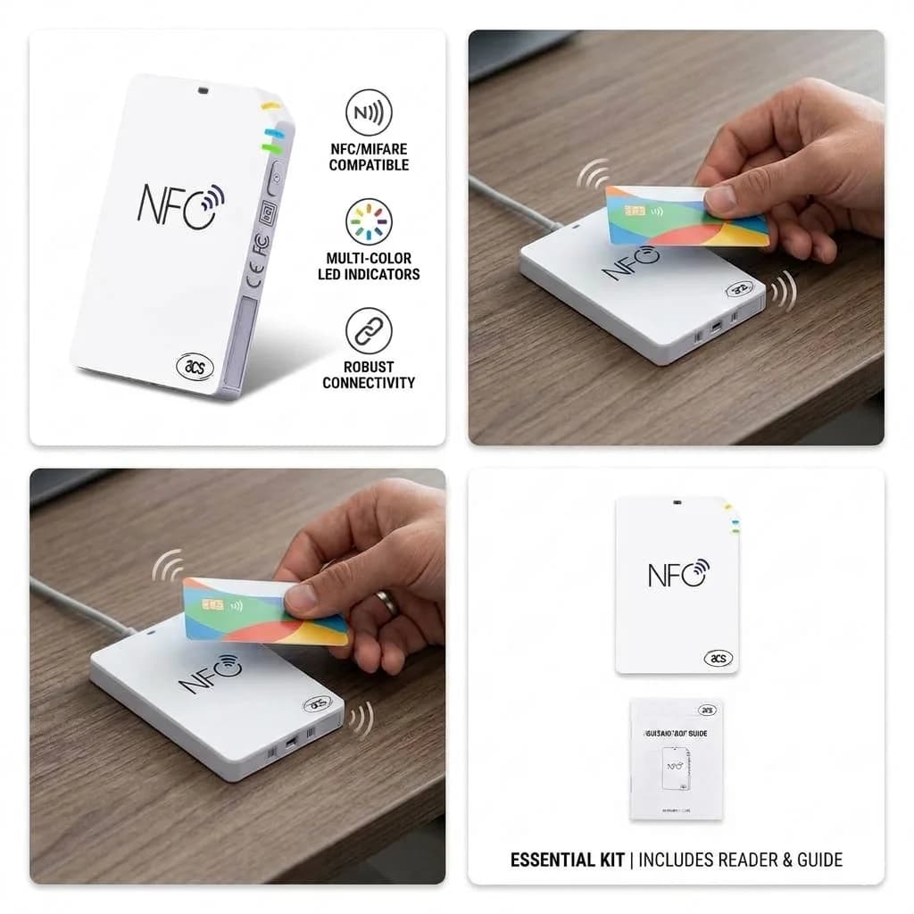 Portable NFC Card Reader Writer Bluetooth USB for ISO14443A/B Mifare IC Card Android Windows