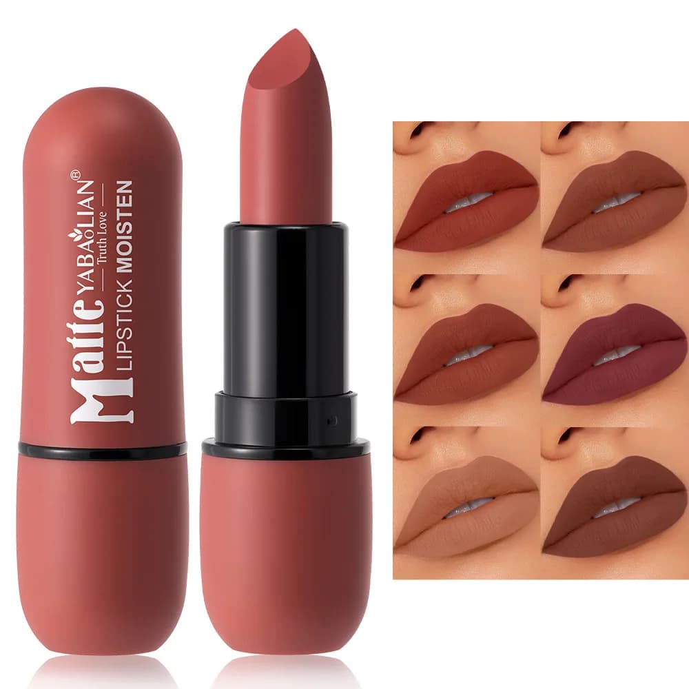 Rossetto opaco sexy resa cromatica labbra in velluto antiaderente matita contorno donna trucco cosmetici 6 colori impermeabile lunga durata
