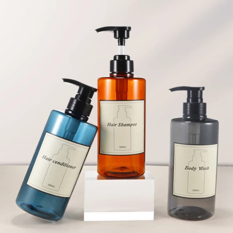 300/500ml riutilizzabile Shampoo balsamo bottiglia bagnoschiuma Dispenser bagno bottiglia di sapone Dispenser doccia pompa Shampoo Dispenser