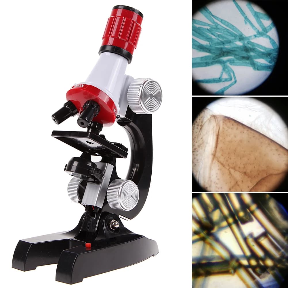 Kit microscopio educativo per bambini laboratorio scientifico LED 100-1200X Toy Home School