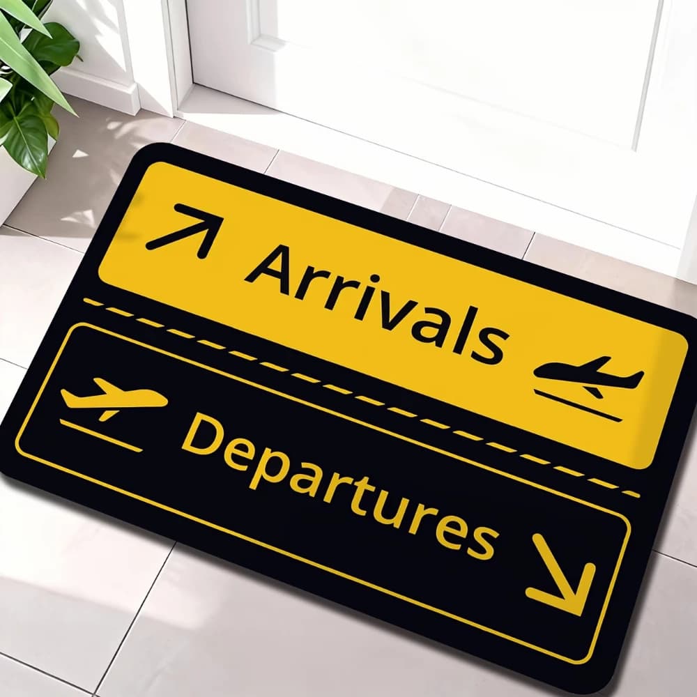 Tappetino per Ingresso Aeroporto, Tappeto con Stampa Aereo per Decorazione Casa, Ingresso, Cucina e Soggiorno, Durevole e Antiscivolo