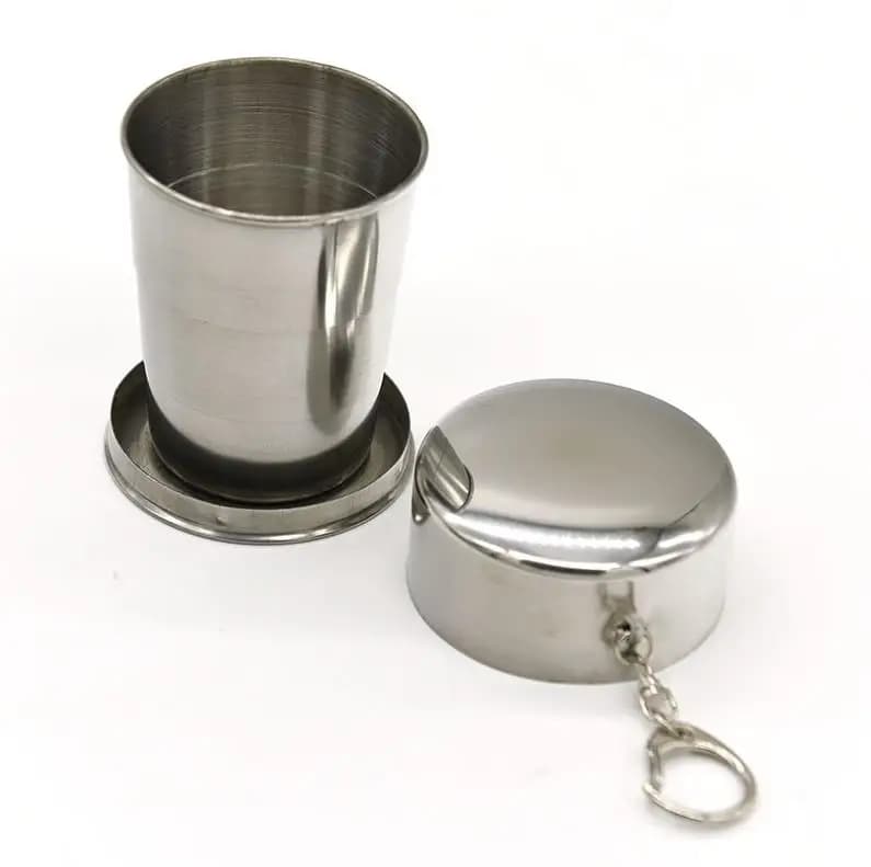 Bicchieri pieghevoli Tazza da birra pieghevole telescopica pieghevole in acciaio inossidabile da 240 ml Tazza da birra da viaggio all'aperto Campeggio ni671