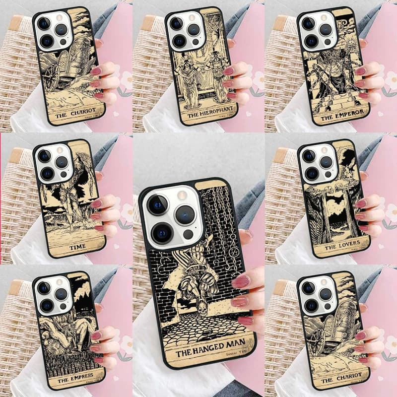 Custodia per telefono Tarot Astrologia Sole Luna Amante per iPhone 17 Air 15 16e 14 13 Pro Max Coque 12 11 Pro Max PLUS cover