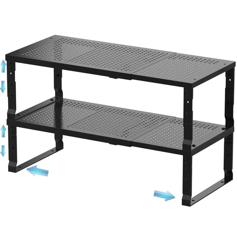 Spice Rack Amp Organizzatore per armadio da cucina Scaffali impilabili e regolabili per armadi, controsoffitti, armadi Amp dispensa 2 confezioni