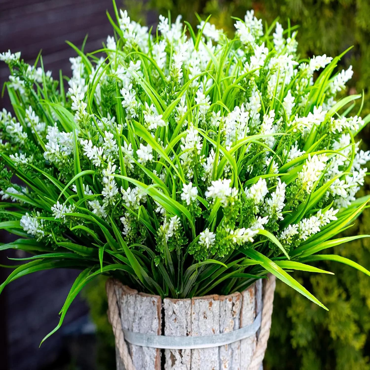Fiori Artificiali per Esterni - 20 Mazzi di Lavanda Finta in Plastica, Erba delle Scimmie Resistente ai Raggi UV per Decorazioni Domestiche