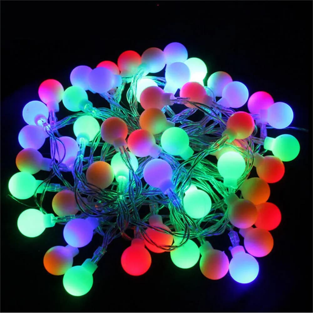 1M 10LED Ball Garland String Lights Christmas Fairy Lights Christmas Decoration for Outdoor Xmas Tree Party Home New Year 2022