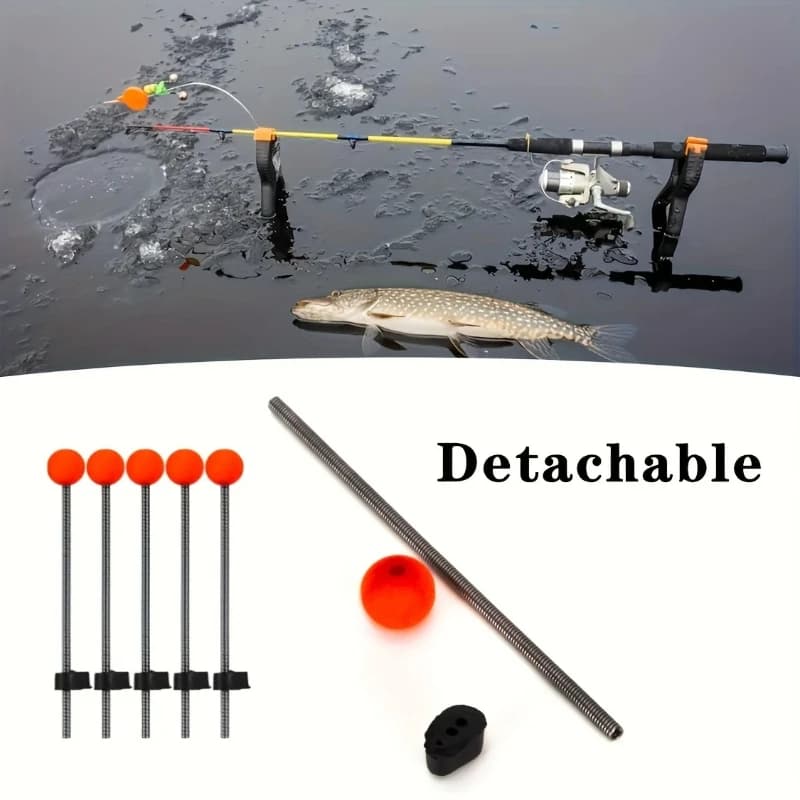 5/10 pieces tip for fishing rod on winter ice Mini fishing indicator on winter ice tip for red spring barrel portable auxiliary line equipment for threading