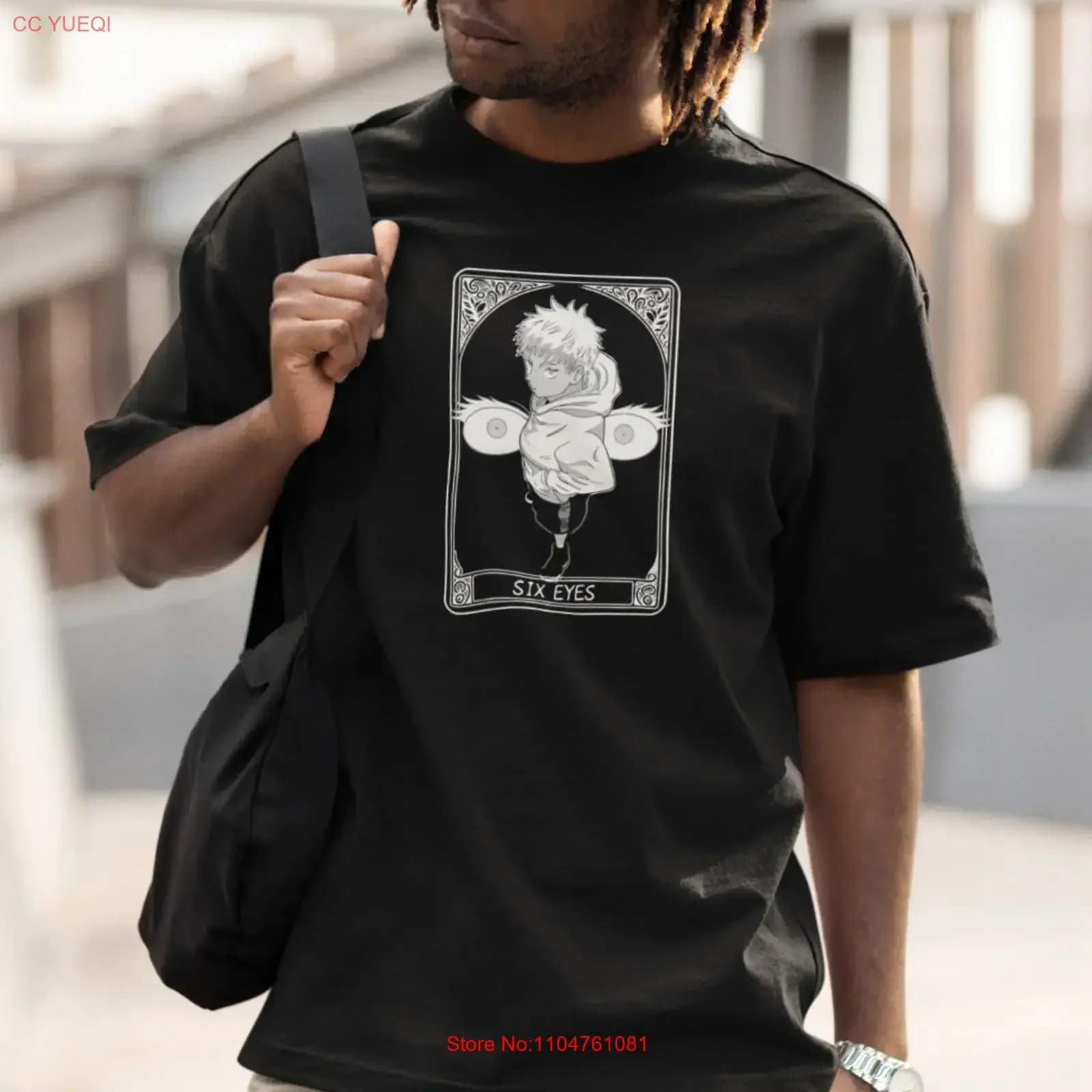 Maglietta Unisex Satoru Gojo Jujutsu Kaisen JJK con Carte dei Tarocchi, Stile Anime Manga, Vintage, Traspirante, Casual e alla Moda