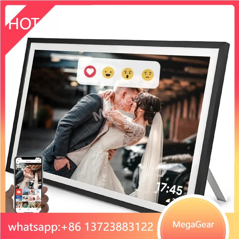Cornice digitale WiFi, cornice per foto digitale Frameo da 15,6 pollici touch screen, 32G, 1080 IPS HD, regalo per la mamma, compleanno, anniversario