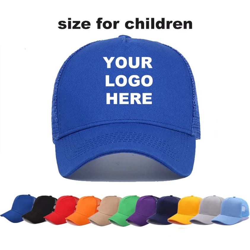 Kids Cotton Rider Hat for Girls Boys Custom Logo Children's Breathable Network Summer Baseball Cap for Kids Sun Hats for Kids Solar Protection