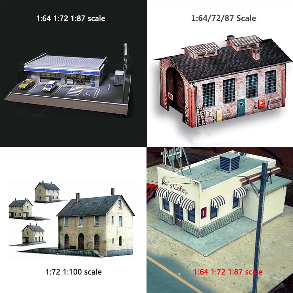 Scala 1:87/64/72/100 modello di assemblaggio di edifici in miniatura materiali di carta kit Diorama per casa fatti a mano 1Set