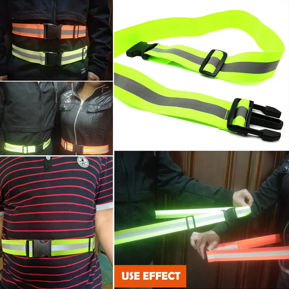 Reflective Belts for Running, High Visibility Night Safety Equipment for Children, Men and Women, Adjustable Reflective Elastic Belt