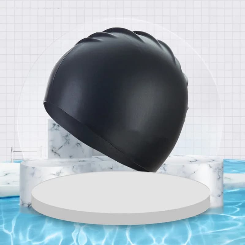 Silicone Adjustable Swimming Headphone 1 Piece Adult Swim Head for Men Women Water Sports Long Hair Protection Swim Hat Solid color