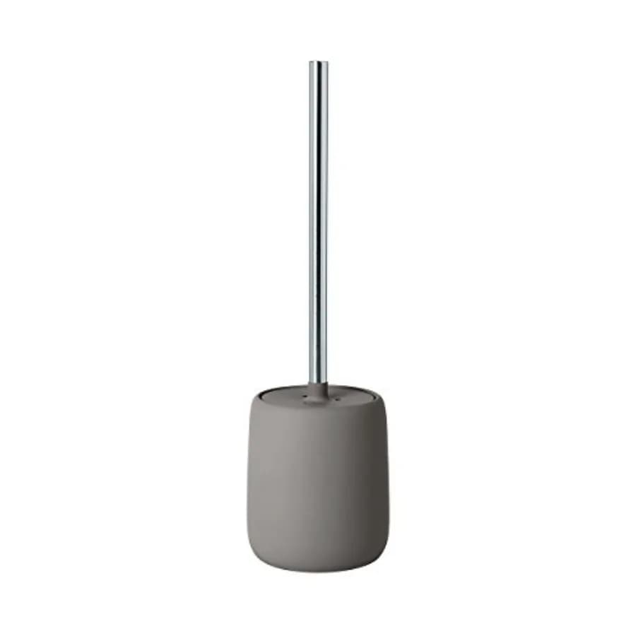 SONO 69047 Set WC in Ceramica/Plastica, Spazzola Igienica con Supporto, Accessorio Bagno dal Design Elegante