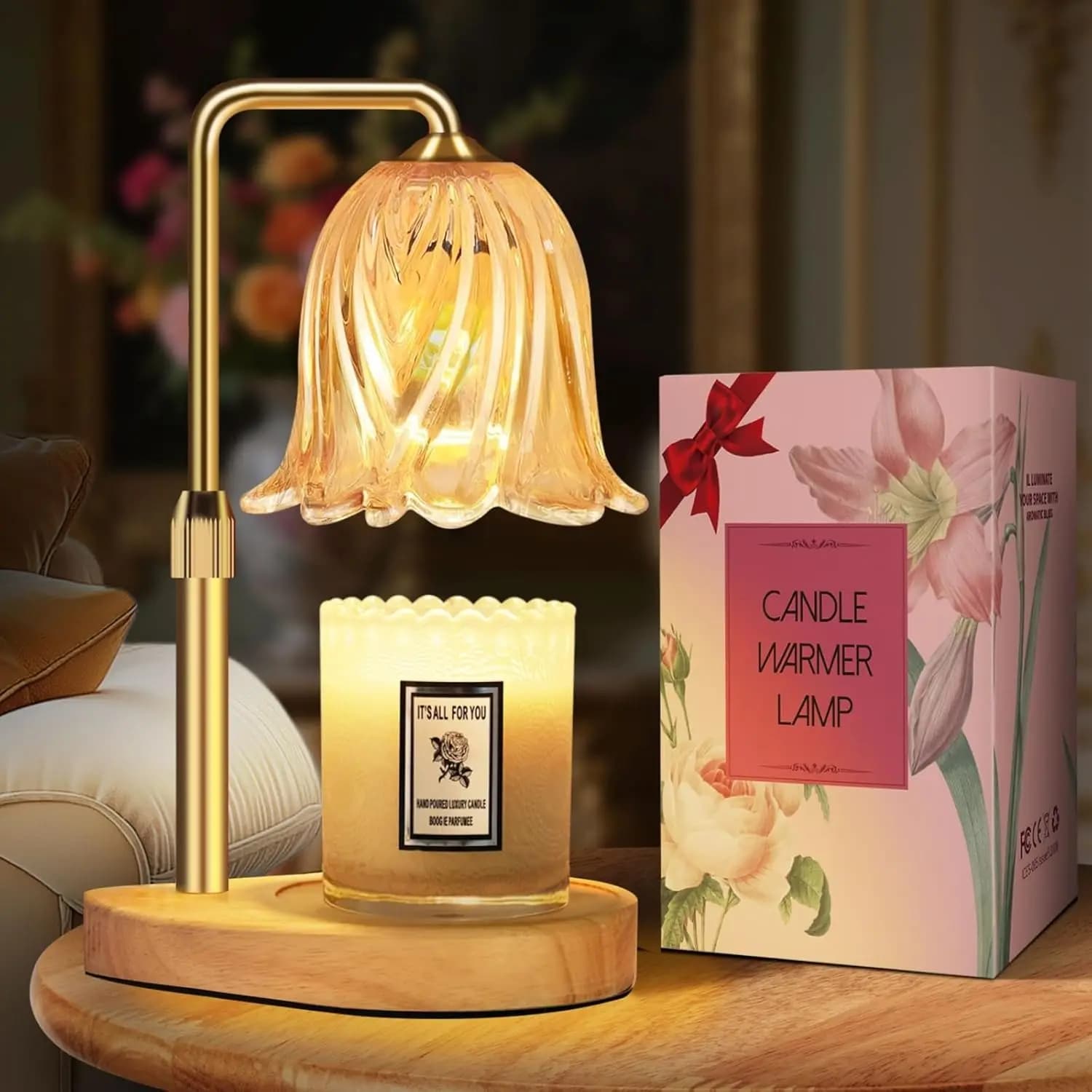 Dimmable Scaldle Lamp with Timer and Height Adjustable - Gift Perfect for Women, Home Furniture