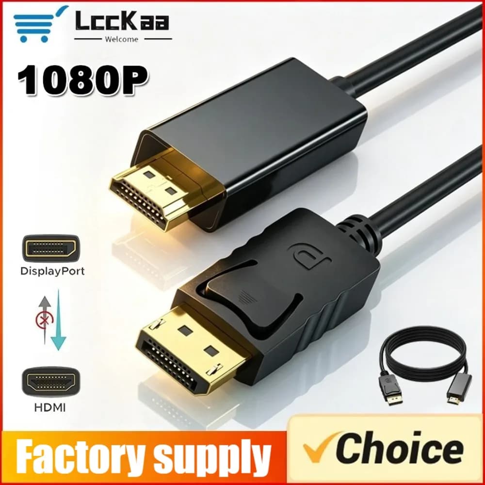 1.8m DP To HDMI Cable 1080P DisplayPort Male To HDMI Male Adapter Video Audio Cable for Computer Laptop TV Projector Monitor