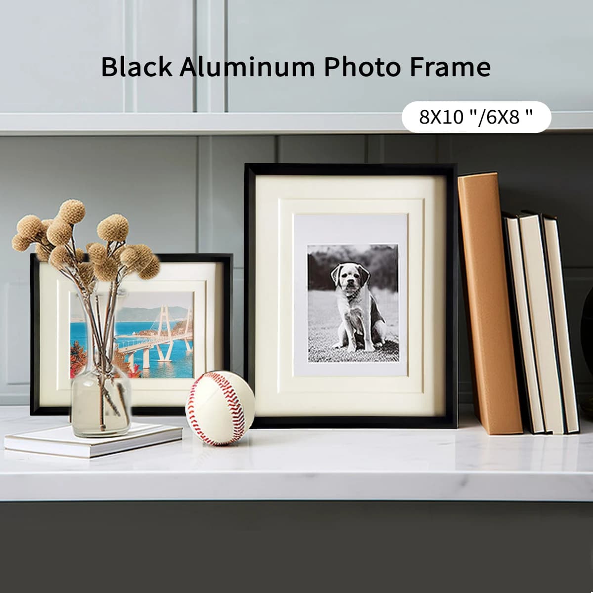 Premium Black Aluminum Alloy Photo Frames Picture Frames 15x20cm 20x25cm for Tabletop Display in Home Office Wedding Pictures