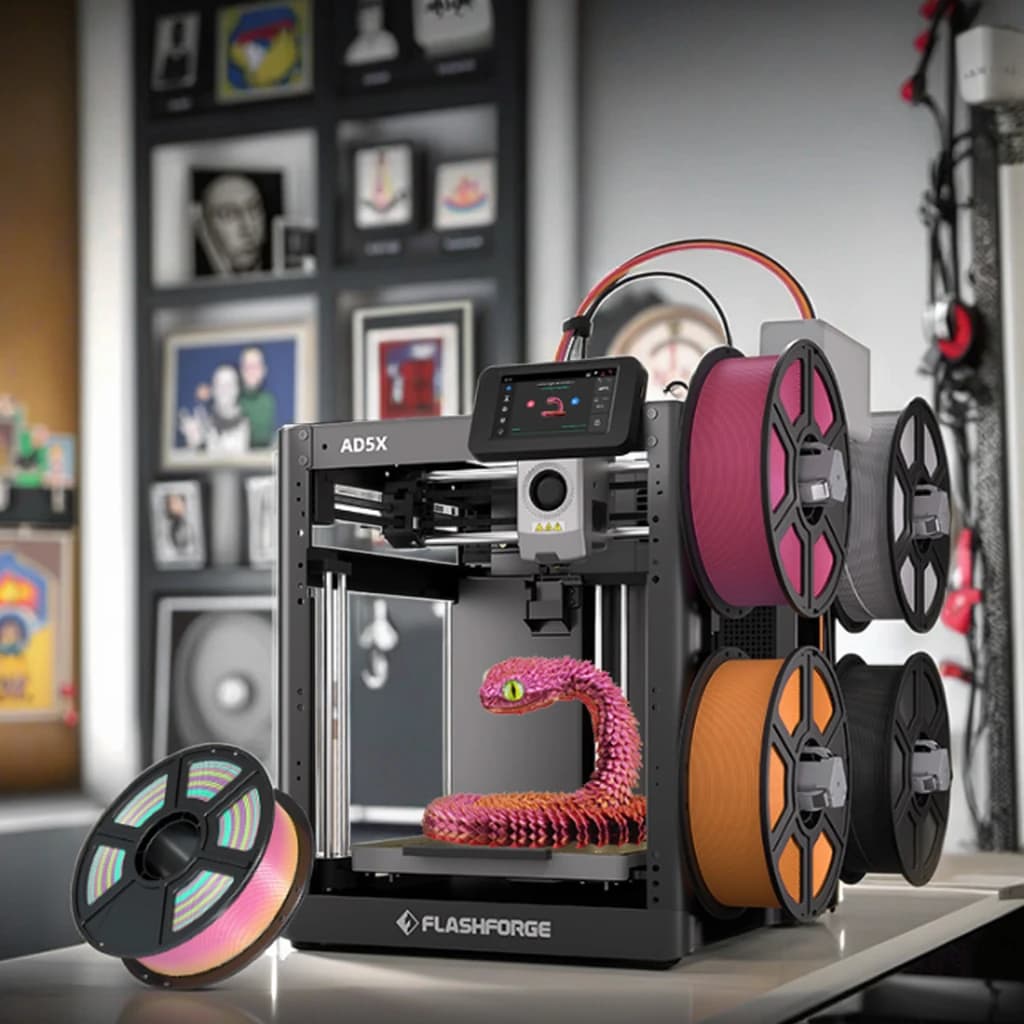 Flashforge AD5X High-Speed Portable FDM 3D Printer Auto Leveling Multi-Color PLA Filament Support WiFi/USB/Ethernet Connectivity