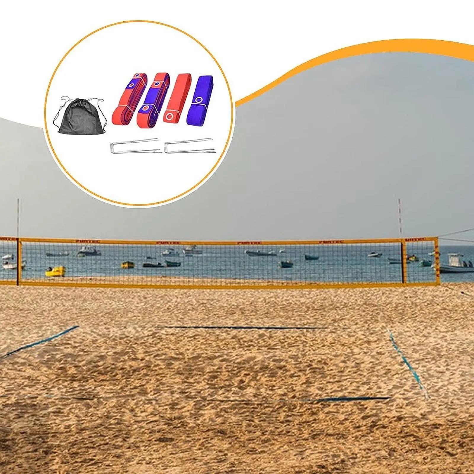 Outdoor Sand Volleyball Lines Portable Polyester Court Boundary Accessories for Training and Competitive Matches