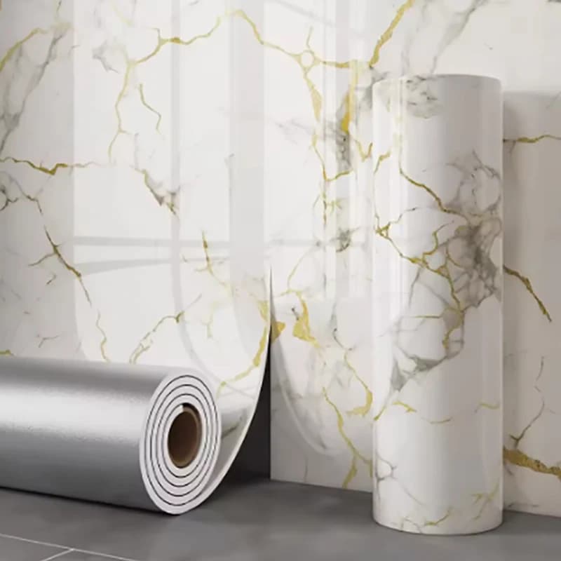 1 Roll Marble Thick Foam Bedroom Wallpaper Imitation Ceramic Tile Self-Adhesive Wallpaper Bathroom Waterproof Wall Sticker