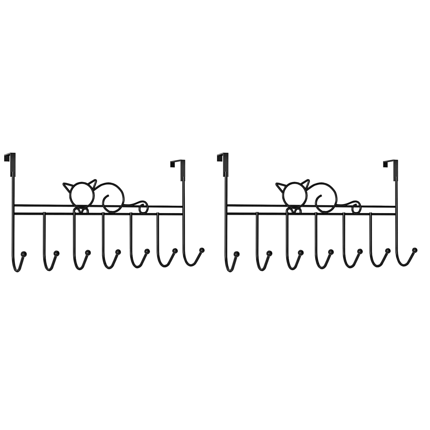 WORTHOWN-2X Over The Door Hook Bathroom Hanger Coat Clothes Hat Bag Towel Hanger Hanging Rack For Home Kitchen Storage