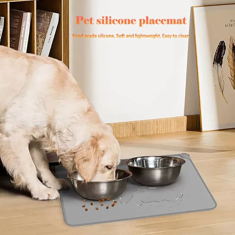 Tappetino in silicone facile da pulire per l'alimentazione degli animali domestici, impermeabile, antiscivolo, anti-schizzo, per ciotole di cani e gatti, accessori per animali domestici