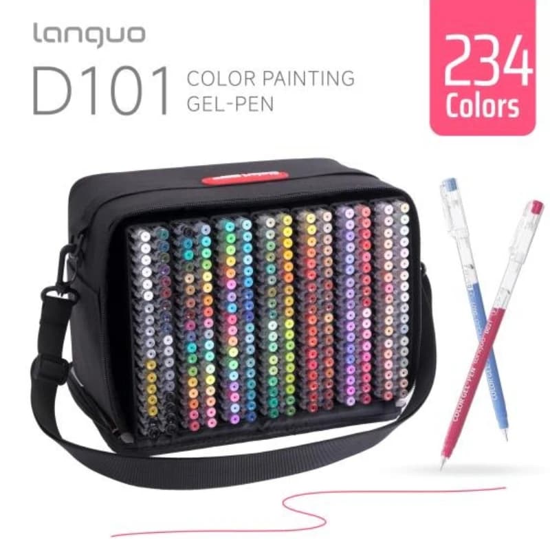 Set di Penne Gel Multicolore Languo 234 Colori/252 Pezzi 0.6mm Colore Morandi per Ufficio e Scuola