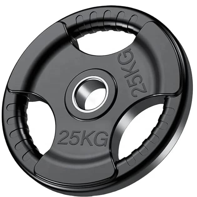 Dischi per bilanciere neri da 5kg, 10kg, 12.5kg, 25KG per sollevamento pesi e allenamento della forza, con nucleo in ghisa massiccia
