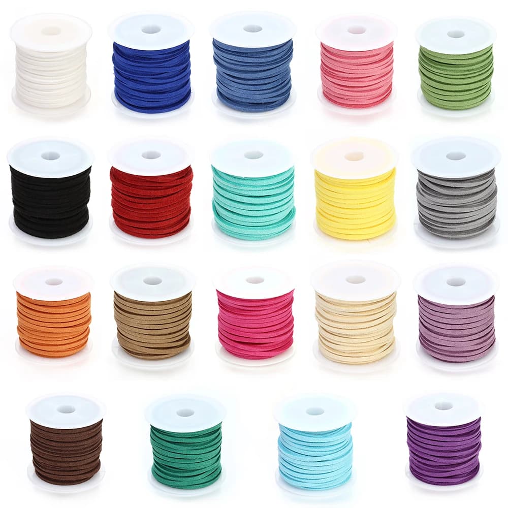 5m/color 1.5mm plate faux leather suede braided rope leather wire korean velvet for diy bracelet accessories for jewelry creation