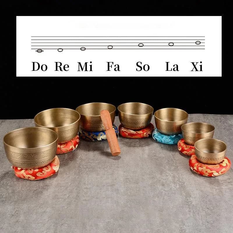 Nepal ciotola tibetana fatta a mano ciotole 7 chakra suono originale guarigione meditazione massaggio accessori Yoga Set decorativo