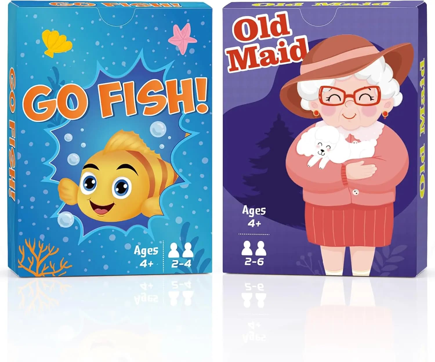 Gioco di carte Go Fish e Old Maid per bambini dai 4 agli 8 anni, divertenti giochi classici interattivi per bambini, neonati e adulti