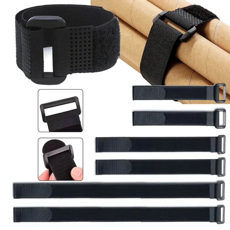 1 ‌ Fascette per cavi in nylon riutilizzabili con gancio e anello da 0 pezzi Cinghie resistenti Organizzatori di cavi senza grovigli Gestione dei cavi per l'home office