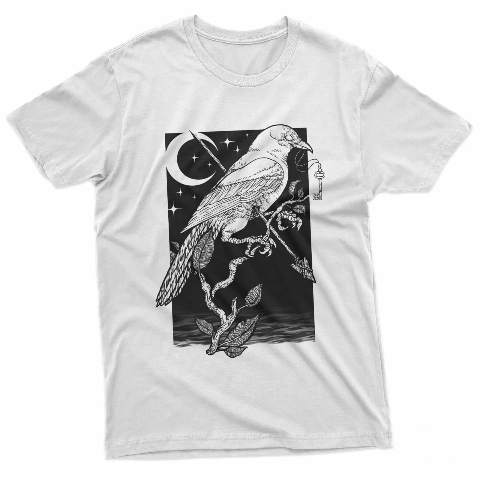 T-shirt Dark Gothic Raven Art per gli amanti della notte