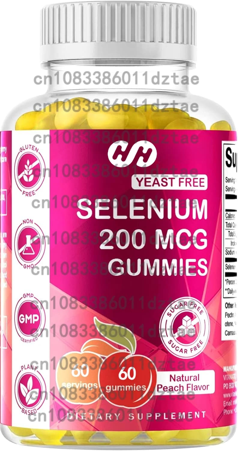 Vitamin-free and yeast-free selenium gums, Selenium supplement Metionina 200mcg, Essential minerals, 60 Pectina base gums