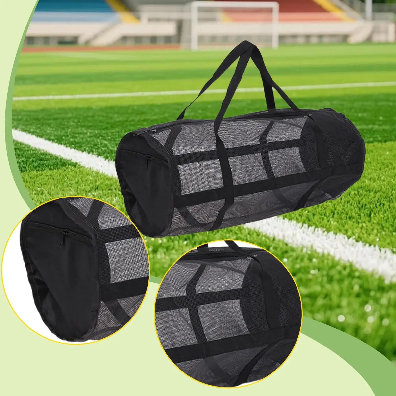 Sports Ball Bag Carrier Portable,Oxford Thicken Organizer Mesh Bag Duffel Bag for Basketballs Volleyball Footballs Swimming Gear